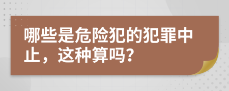 哪些是危险犯的犯罪中止，这种算吗？