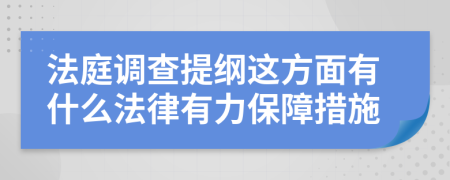 法庭调查提纲这方面有什么法律有力保障措施