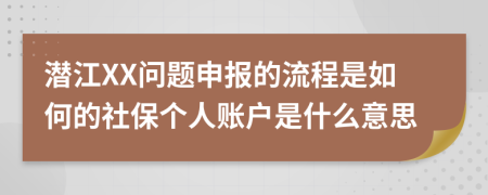 潜江XX问题申报的流程是如何的社保个人账户是什么意思