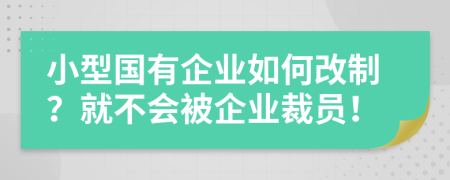 小型国有企业如何改制？就不会被企业裁员！