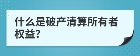 什么是破产清算所有者权益？