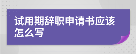 试用期辞职申请书应该怎么写