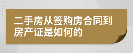 二手房从签购房合同到房产证是如何的