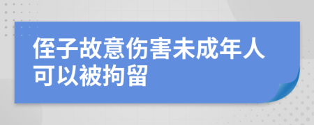 侄子故意伤害未成年人可以被拘留