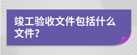 竣工验收文件包括什么文件？