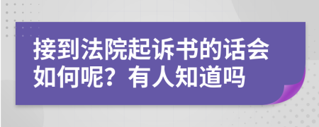 接到法院起诉书的话会如何呢？有人知道吗