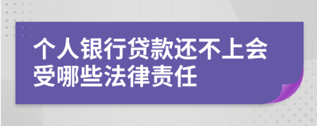 个人银行贷款还不上会受哪些法律责任