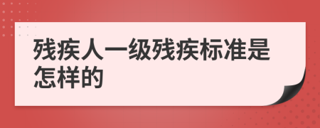 残疾人一级残疾标准是怎样的