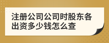 注册公司公司时股东各出资多少钱怎么查