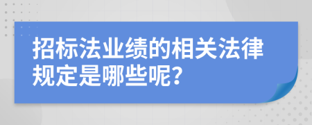 招标法业绩的相关法律规定是哪些呢？