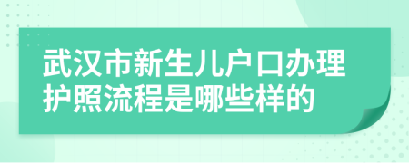 武汉市新生儿户口办理护照流程是哪些样的