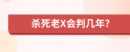 杀死老X会判几年?