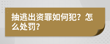 抽逃出资罪如何犯？怎么处罚？