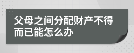 父母之间分配财产不得而已能怎么办