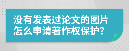 没有发表过论文的图片怎么申请著作权保护？