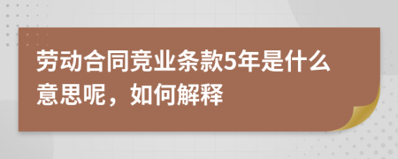 劳动合同竞业条款5年是什么意思呢，如何解释