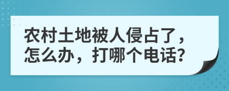 农村土地被人侵占了，怎么办，打哪个电话？