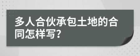 多人合伙承包土地的合同怎样写？