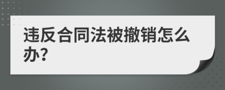 违反合同法被撤销怎么办？