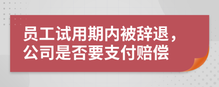 员工试用期内被辞退，公司是否要支付赔偿