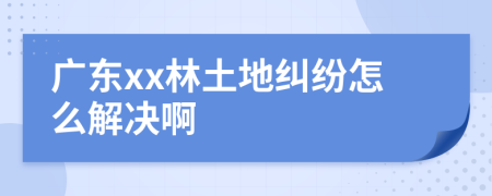 广东xx林土地纠纷怎么解决啊