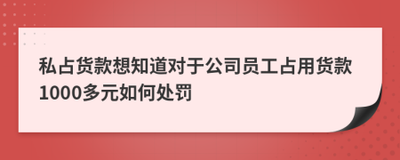 私占货款想知道对于公司员工占用货款1000多元如何处罚