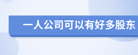 一人公司可以有好多股东