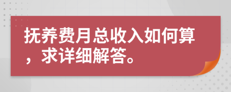 抚养费月总收入如何算，求详细解答。