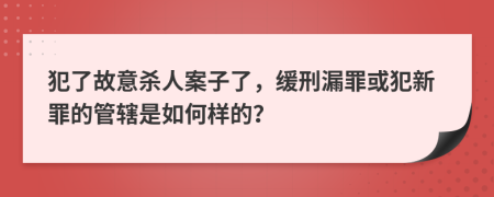 犯了故意杀人案子了，缓刑漏罪或犯新罪的管辖是如何样的？