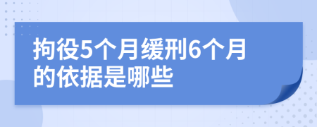 拘役5个月缓刑6个月的依据是哪些