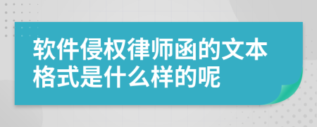 软件侵权律师函的文本格式是什么样的呢