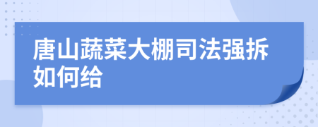 唐山蔬菜大棚司法强拆如何给