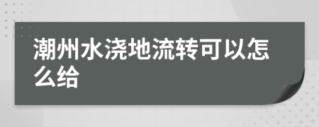 潮州水浇地流转可以怎么给