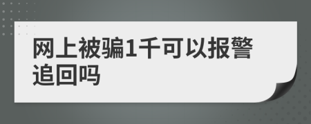 网上被骗1千可以报警追回吗