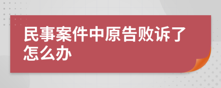 民事案件中原告败诉了怎么办
