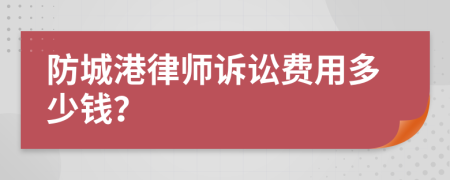 防城港律师诉讼费用多少钱？