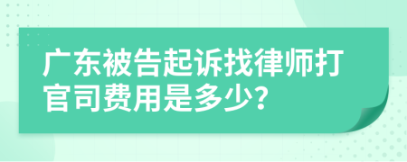 广东被告起诉找律师打官司费用是多少？