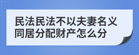 民法民法不以夫妻名义同居分配财产怎么分