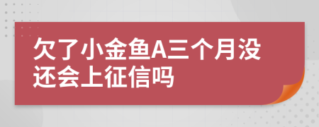 欠了小金鱼A三个月没还会上征信吗