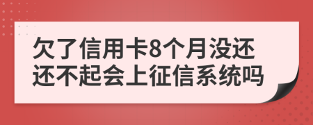 欠了信用卡8个月没还还不起会上征信系统吗