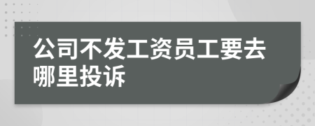 公司不发工资员工要去哪里投诉