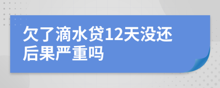 欠了滴水贷12天没还后果严重吗