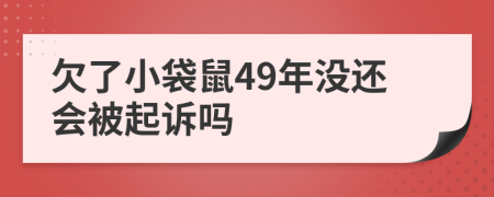 欠了小袋鼠49年没还会被起诉吗
