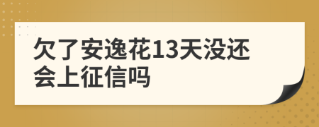 欠了安逸花13天没还会上征信吗