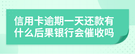信用卡逾期一天还款有什么后果银行会催收吗