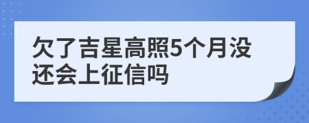 欠了吉星高照5个月没还会上征信吗