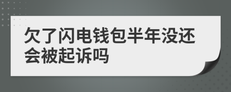 欠了闪电钱包半年没还会被起诉吗