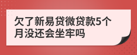 欠了新易贷微贷款5个月没还会坐牢吗