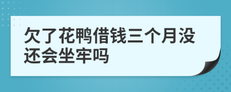 欠了花鸭借钱三个月没还会坐牢吗