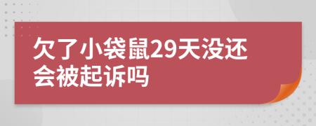 欠了小袋鼠29天没还会被起诉吗